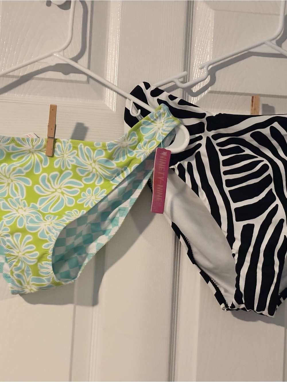 Kohl's Women's Bikini Bottoms - Lime Green Floral & Black White Zebra